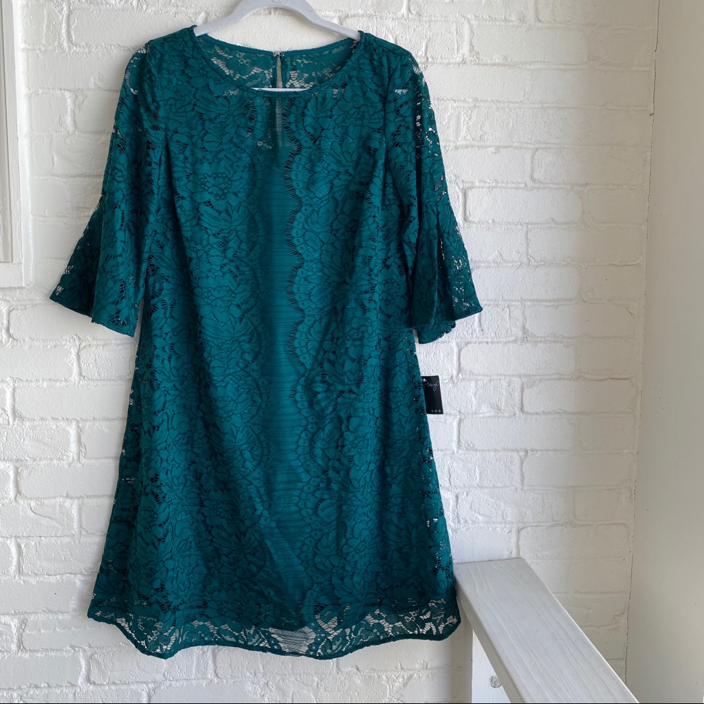 Nwt Gabby Skye Bell Sleeve Lace Dress New Sz 8